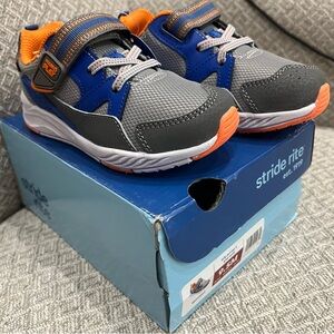 Stride Rite Gray and Orange Sneakers with Supportive Design